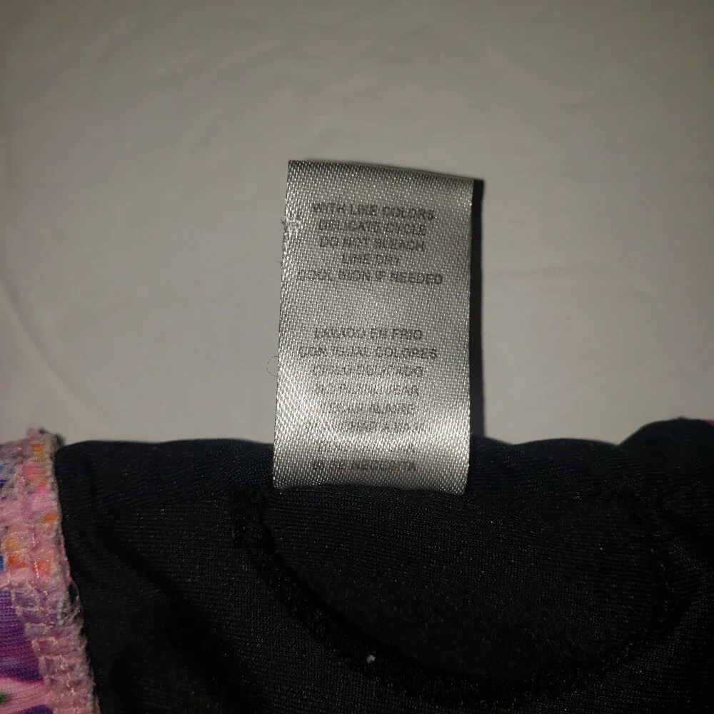 NORTH STAR Abstract Print Strappy Back Swimsuit Top Girl's Size Large